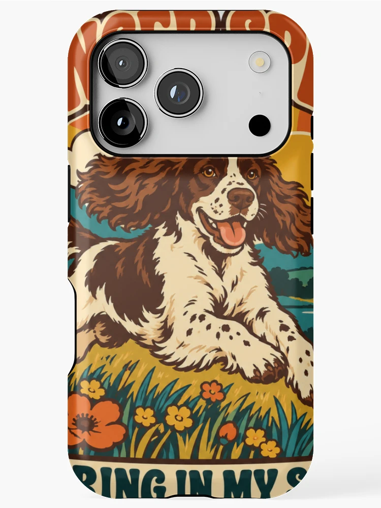 Thumbnail 1 of 4, iPhone Case, Springer Spaniel Gift - Spring In My Step designed and sold by RedRubyBubble.