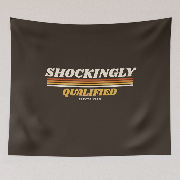 Item preview, Shockingly Qualified Retro 70s Stripes Funny Electrician Humor designed and sold by danielliamgill.