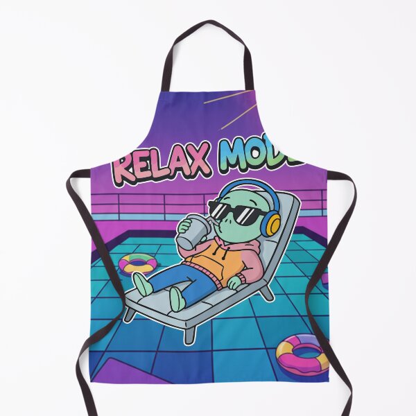 Item preview, Relax Mode Alien Chill Synthwave Cartoon Square Edition designed and sold by Taridesign.