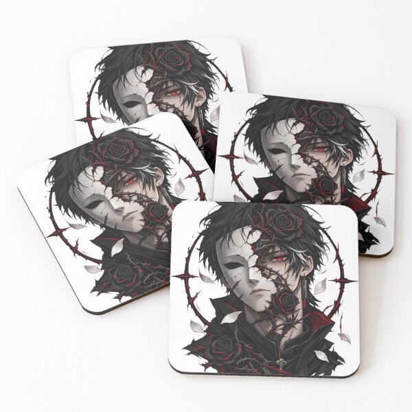 Item preview, The Flower That Grew From Pain – Dark Anime Mask & Crimson Rose designed and sold by AD-NOVA!!!.