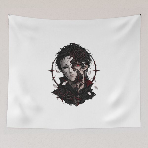 Item preview, The Flower That Grew From Pain – Dark Anime Mask & Crimson Rose designed and sold by AD-NOVA!!!.