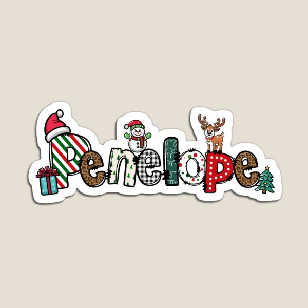 Item preview, Penelope Christmas Name Tag Sticker designed and sold by CreativeVibesPOD.