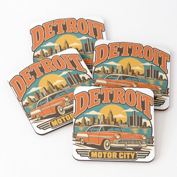 Item preview, Detroit Gift - Vintage Detroit Michigan Travel Art designed and sold by RedRubyBubble.