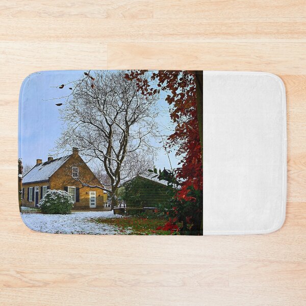 Item preview, First Snow on a Dutch Farmhouse – Winter Landscape Photography designed and sold by Pjotre7.