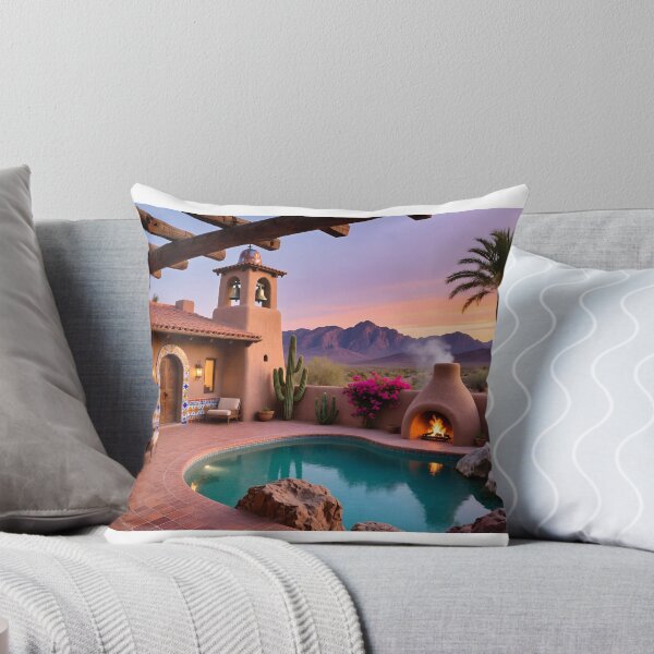Item preview, Desert Sunset Retreat with Southwestern Courtyard Oasis designed and sold by tambanow.