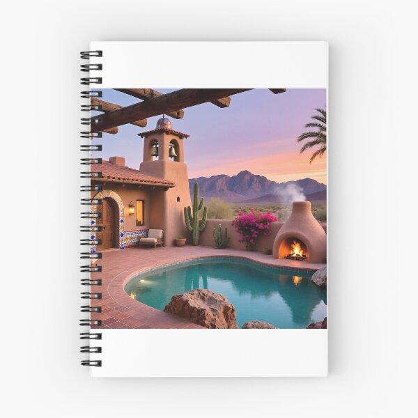 Item preview, Desert Sunset Retreat with Southwestern Courtyard Oasis designed and sold by tambanow.
