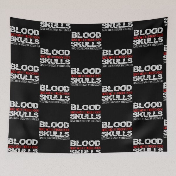 Item preview, Blood For The Blood God Skulls For The Skull Throne Print designed and sold by locunhatuna.