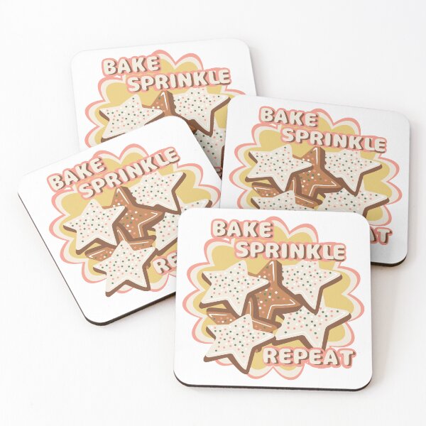 Item preview, Bake Sprinkle Repeat Cute Star Cookie Baking Design Fun Kitchen & Baker Quote designed and sold by HYPNK.