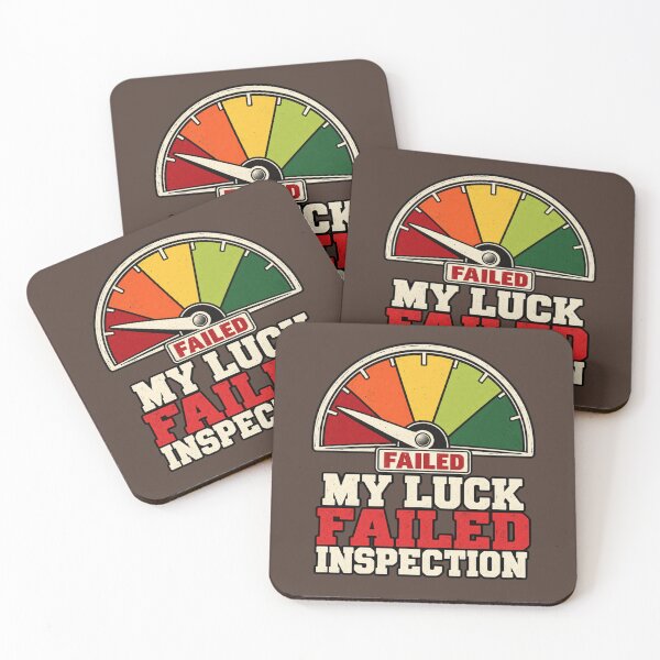 Item preview, My Luck Failed Inspection Retro Gauge Humor  Copy designed and sold by POD DYNASTY | Original Print On Demand T-Shirt Graphics.