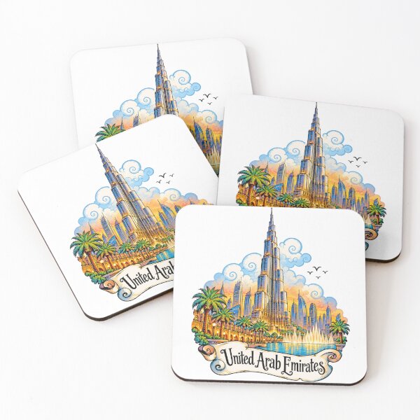 Item preview, Dubai United Arab Emirates Travel Illustration designed and sold by EdwinkOne.