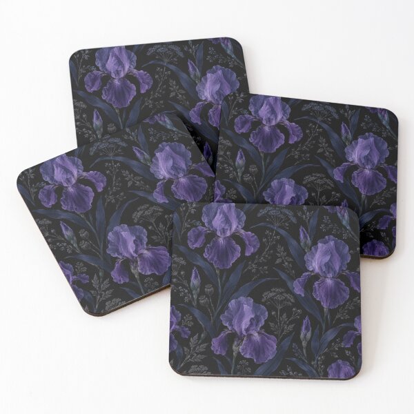 Item preview, Dark Purple Iris Floral Pattern Illustration designed and sold by Owcomm.