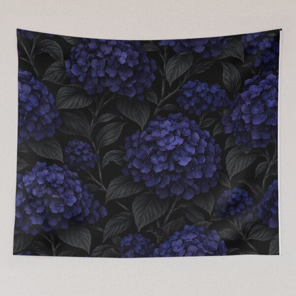 Item preview, Dark Blue Hydrangea Floral Pattern designed and sold by Owcomm.
