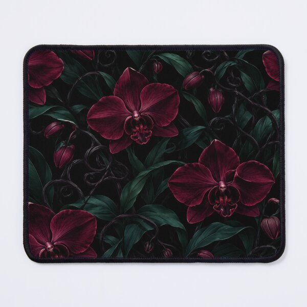 Item preview, Dark Gothic Burgundy Orchid Floral Pattern designed and sold by Owcomm.