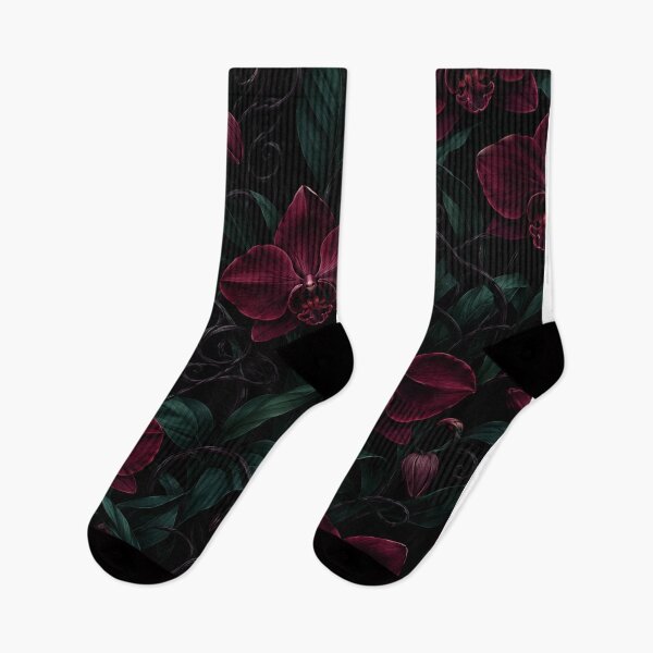 Item preview, Dark Gothic Burgundy Orchid Floral Pattern designed and sold by Owcomm.