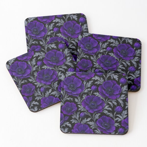 Item preview, Dark Purple Anemone Floral Seamless Pattern    designed and sold by Owcomm.