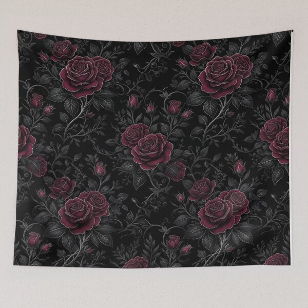 Item preview, Dark Gothic Burgundy Roses Floral Pattern designed and sold by Owcomm.