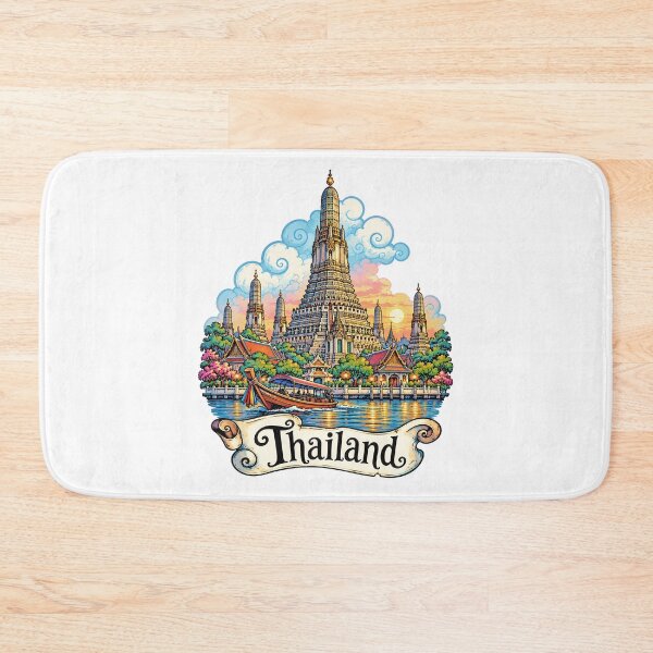 Item preview, Wat Arun Bangkok Thailand Travel Illustration designed and sold by EdwinkOne.