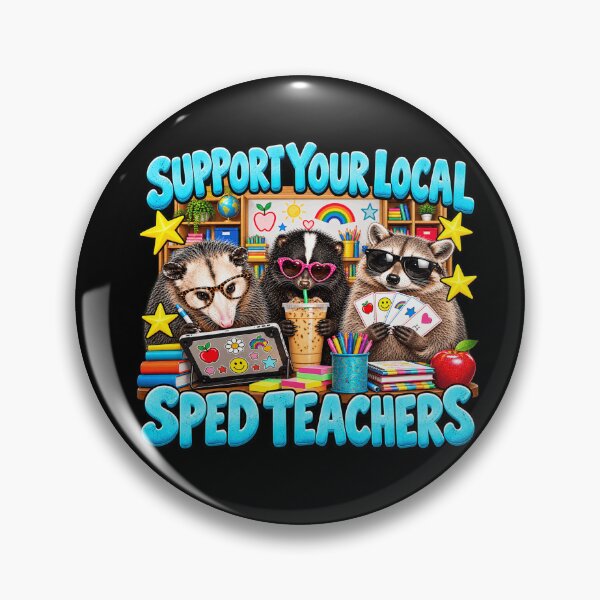 Item preview, Support Your Local SPED Teachers Funny Raccoon Opossum Special Education Teacher Humor designed and sold by 76Valeria.