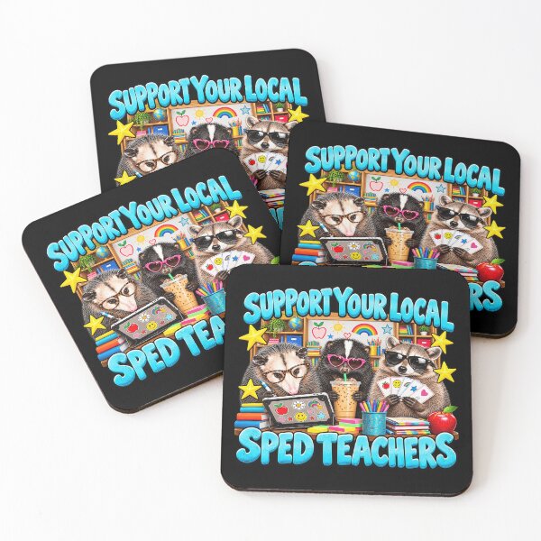 Item preview, Support Your Local SPED Teachers Funny Raccoon Opossum Special Education Teacher Humor designed and sold by 76Valeria.