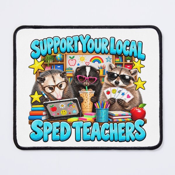 Item preview, Support Your Local SPED Teachers Funny Raccoon Opossum Special Education Teacher Humor designed and sold by 76Valeria.
