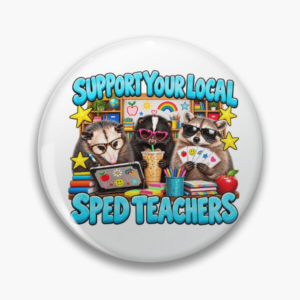Item preview, Support Your Local SPED Teachers Funny Raccoon Opossum Special Education Teacher Humor designed and sold by 76Valeria.