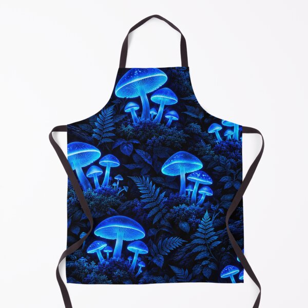 Item preview, Luminous Bioluminescent Blue Glowing Mushroom Forest Pattern designed and sold by Owcomm.