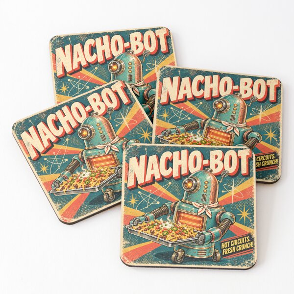 Item preview, Nacho-Bot Serves Loaded Nachos in Retro Sci-Fi Style designed and sold by SVox.