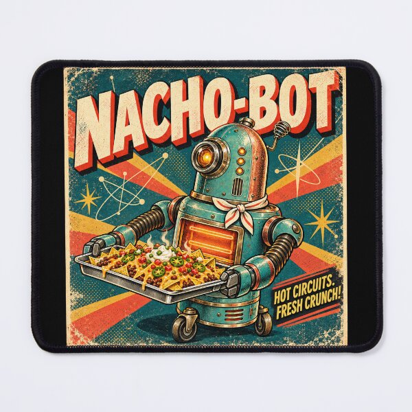 Item preview, Nacho-Bot Serves Loaded Nachos in Retro Sci-Fi Style designed and sold by SVox.