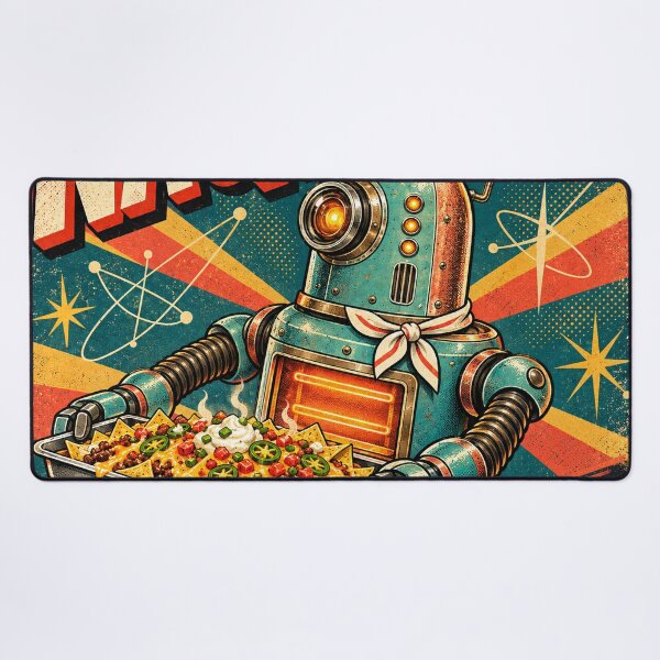 Item preview, Nacho-Bot Serves Loaded Nachos in Retro Sci-Fi Style designed and sold by SVox.
