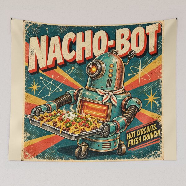 Item preview, Nacho-Bot Serves Loaded Nachos in Retro Sci-Fi Style designed and sold by SVox.