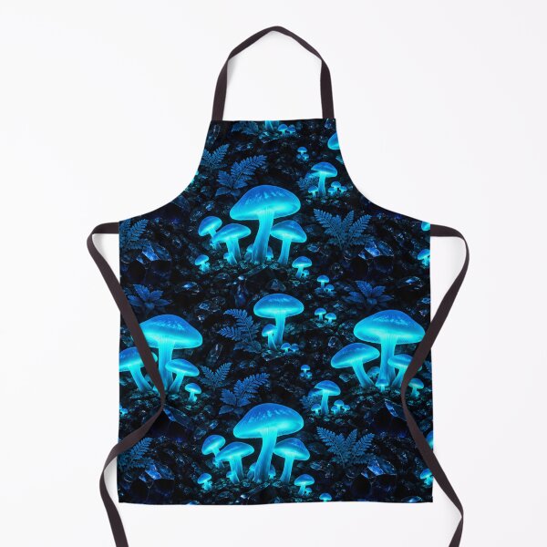 Item preview, Glowing Bioluminescent Blue Forest Mushrooms Pattern designed and sold by Owcomm.