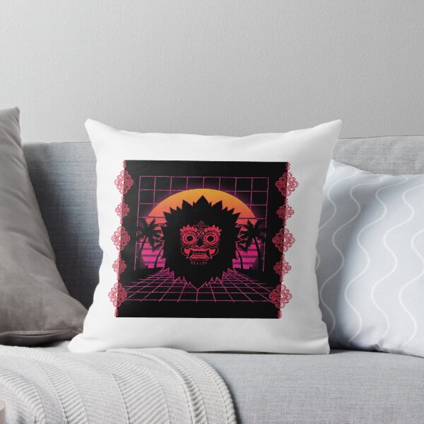 Item preview, Neon Palm Sunset Shaggy Mask Silhouette Grid Art designed and sold by cannsuh.
