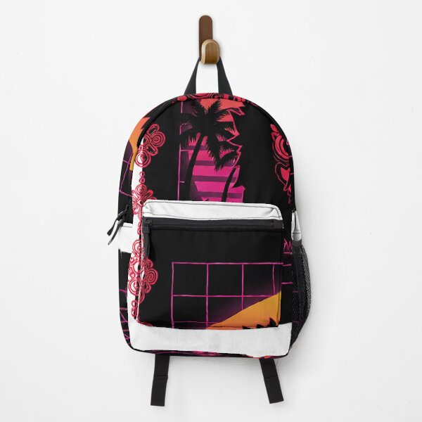 Item preview, Neon Palm Sunset Shaggy Mask Silhouette Grid Art designed and sold by cannsuh.