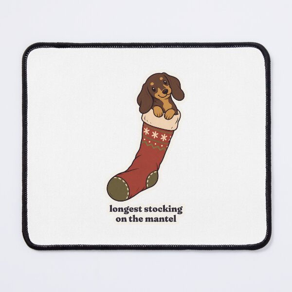 Item preview, Christmas Dachshund Longest Stocking on the Mantel designed and sold by OuqCreations.