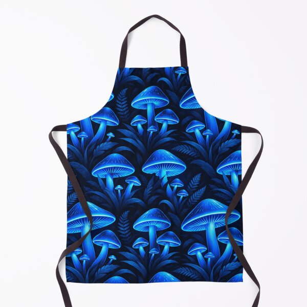 Item preview, Bioluminescent Blue Glowing Mushrooms Forest Pattern designed and sold by Owcomm.