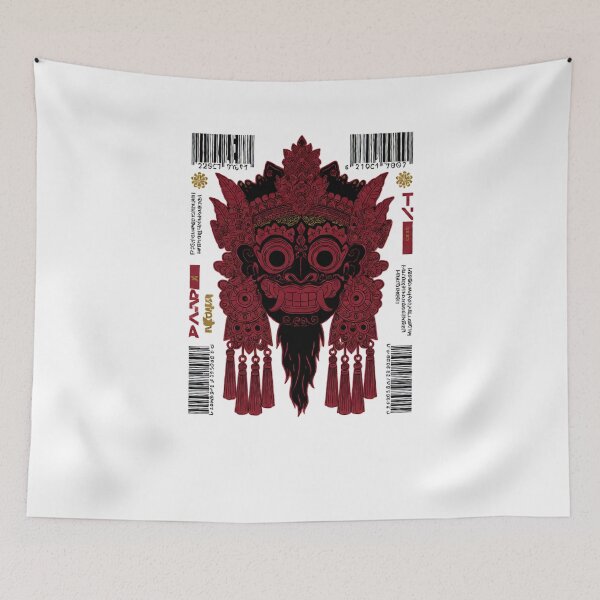 Item preview, Crimson Tassel Mask Barcode Label Streetwear Art designed and sold by cannsuh.