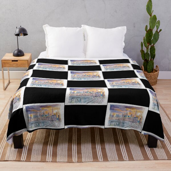 Item preview, Queens Subway Line 7 At Sunset Over Manhattan designed and sold by chipgileu.