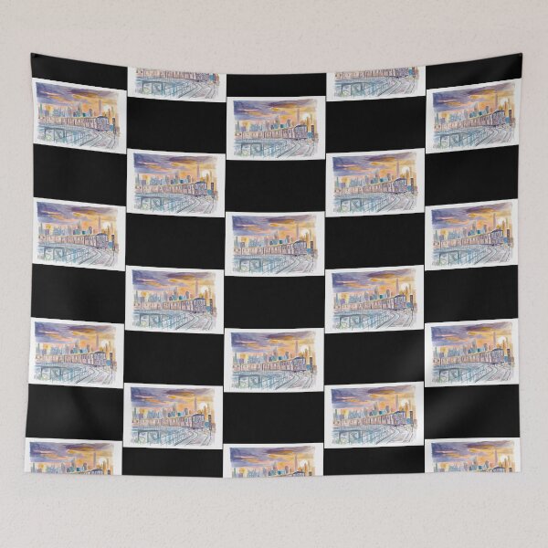 Item preview, Queens Subway Line 7 At Sunset Over Manhattan designed and sold by chipgileu.