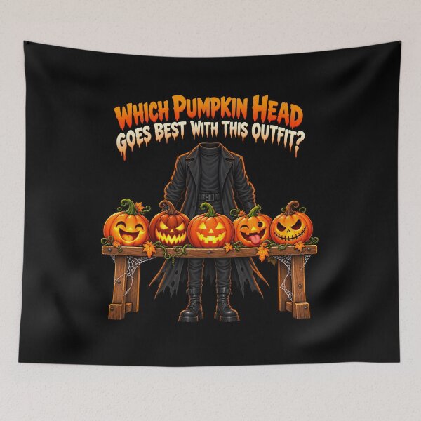 Item preview, Which Pumpkin Head Goes Best With This Outfit? designed and sold by signshirtz.