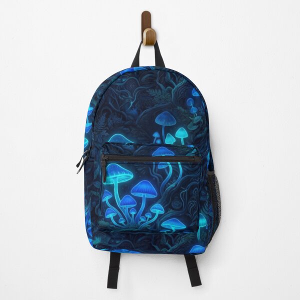 Item preview, Luminous Bioluminescent Blue Glowing Mushroom Pattern designed and sold by Owcomm.