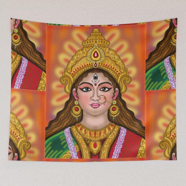 Item preview, Goddess Durga Digital Drawing | Hindu Goddess Illustration designed and sold by Harshit_Digital_Arts.