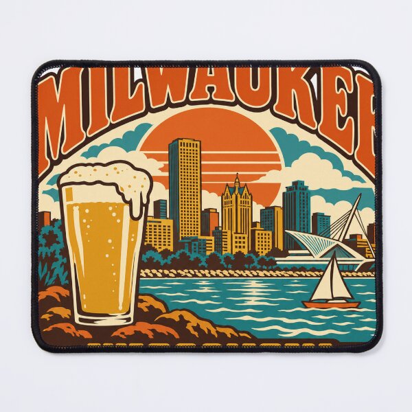 Item preview, Milwaukee Gift - Vintage Milwaukee Wisconsin Travel Art designed and sold by RedRubyBubble.