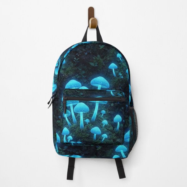 Item preview, Bioluminescent Blue Glowing Mushrooms Forest Pattern designed and sold by Owcomm.