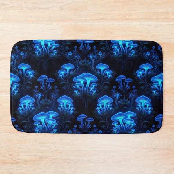 Item preview, Luminous Bioluminescent Blue Glowing Mushroom Pattern designed and sold by Owcomm.
