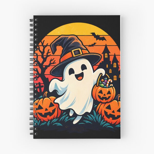 Aperçu de l'œuvre Halloween – Coucher de soleil fantomatique avec des citrouilles d'Halloween créée et vendue par Flamocha.