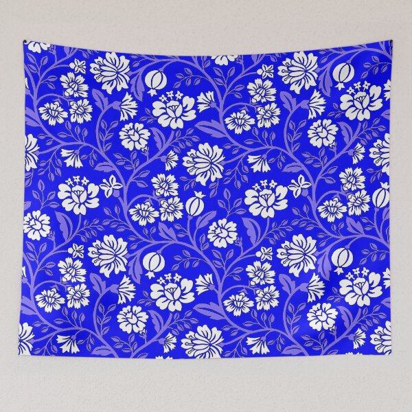 Item preview, White Flowers on Blue designed and sold by ViaARTfactory.