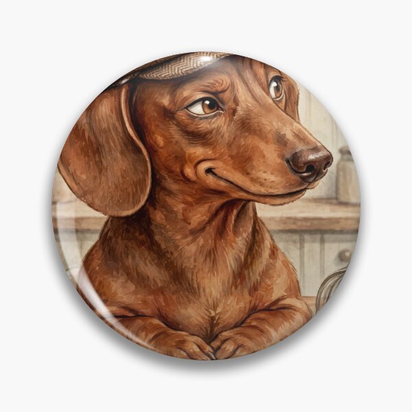 Item preview, Up to No Good Since Breakfast — Mischievous Dachshund designed and sold by Quill & Buckler.