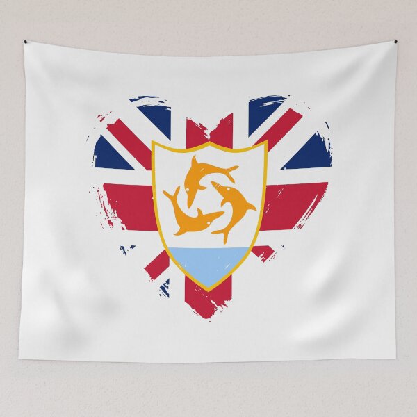 Item preview, Distressed Anguilla Flag Heart AI designed and sold by shitpostee.