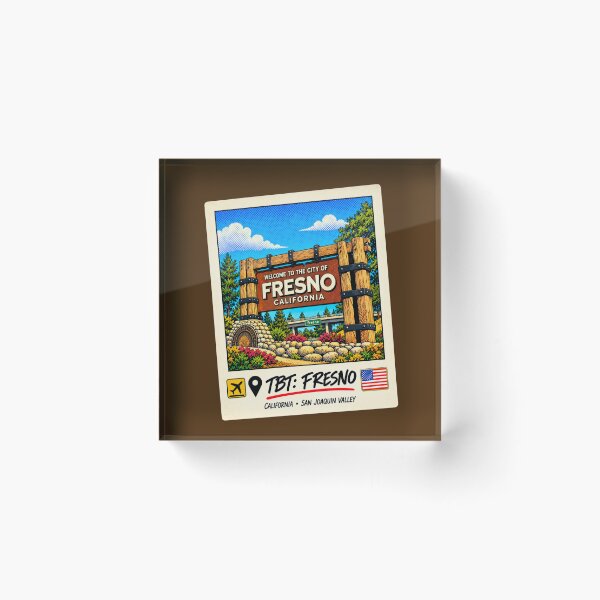 Item preview, TBT: Fresno – California - Vintage - Welcome Sign Pop Art (Includes Polaroid) designed and sold by ByJeffro.