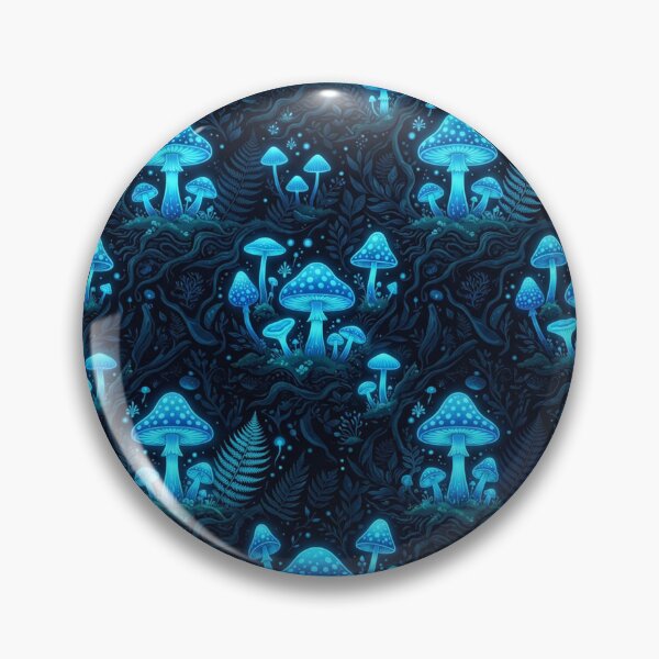 Item preview, Glowing Bioluminescent Mushrooms in Dark Forest designed and sold by Owcomm.